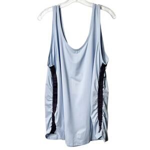 FABLETICS CASHEL SIDE CINCH RUCHED TANK TOP BLUE WOMEN ACTIVEWEAR TOP BRAND NEW